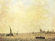 GOYEN, Jan van View of Dordrecht from the Oude Maas sdg USA oil painting artist